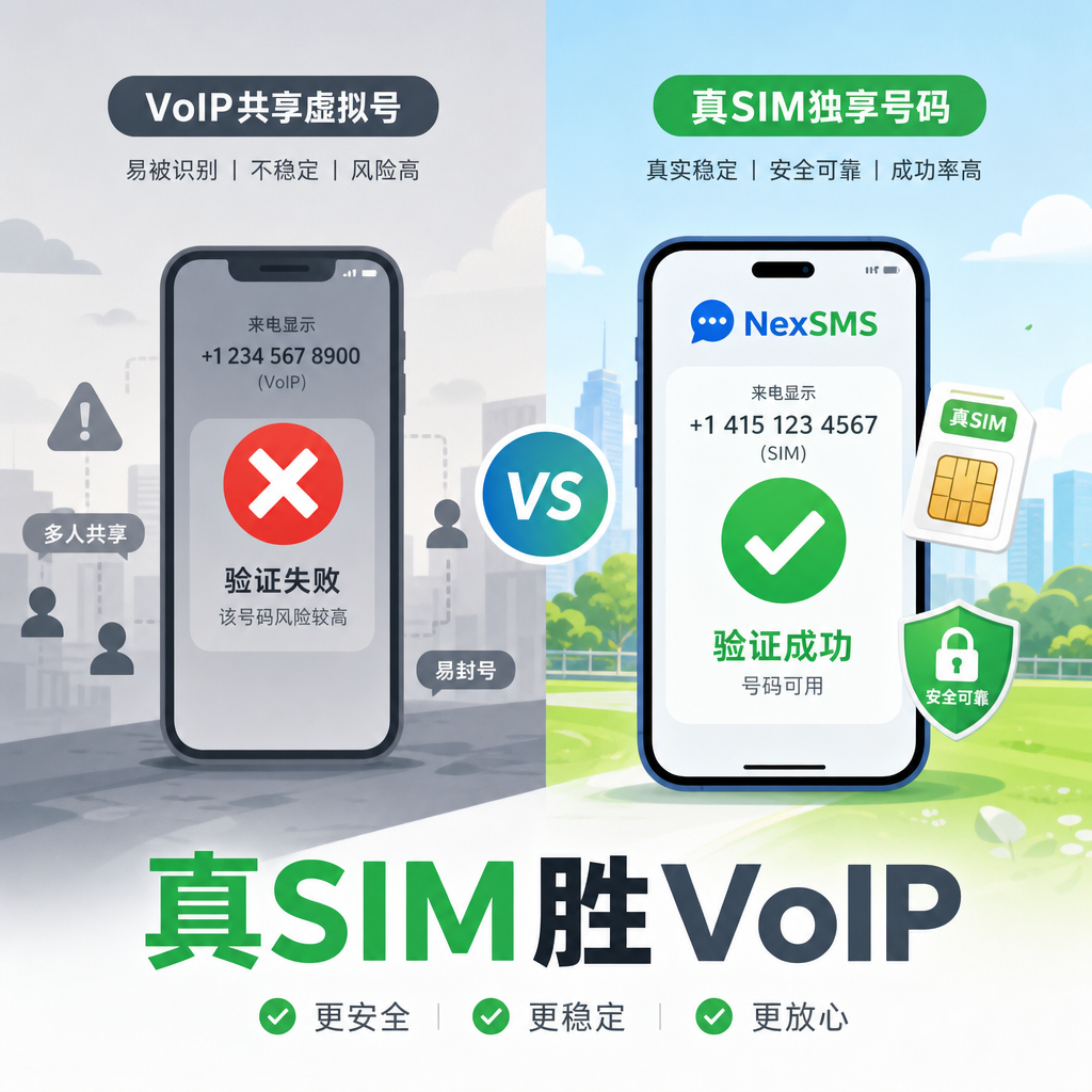 真SIM与VoIP号码验证对比