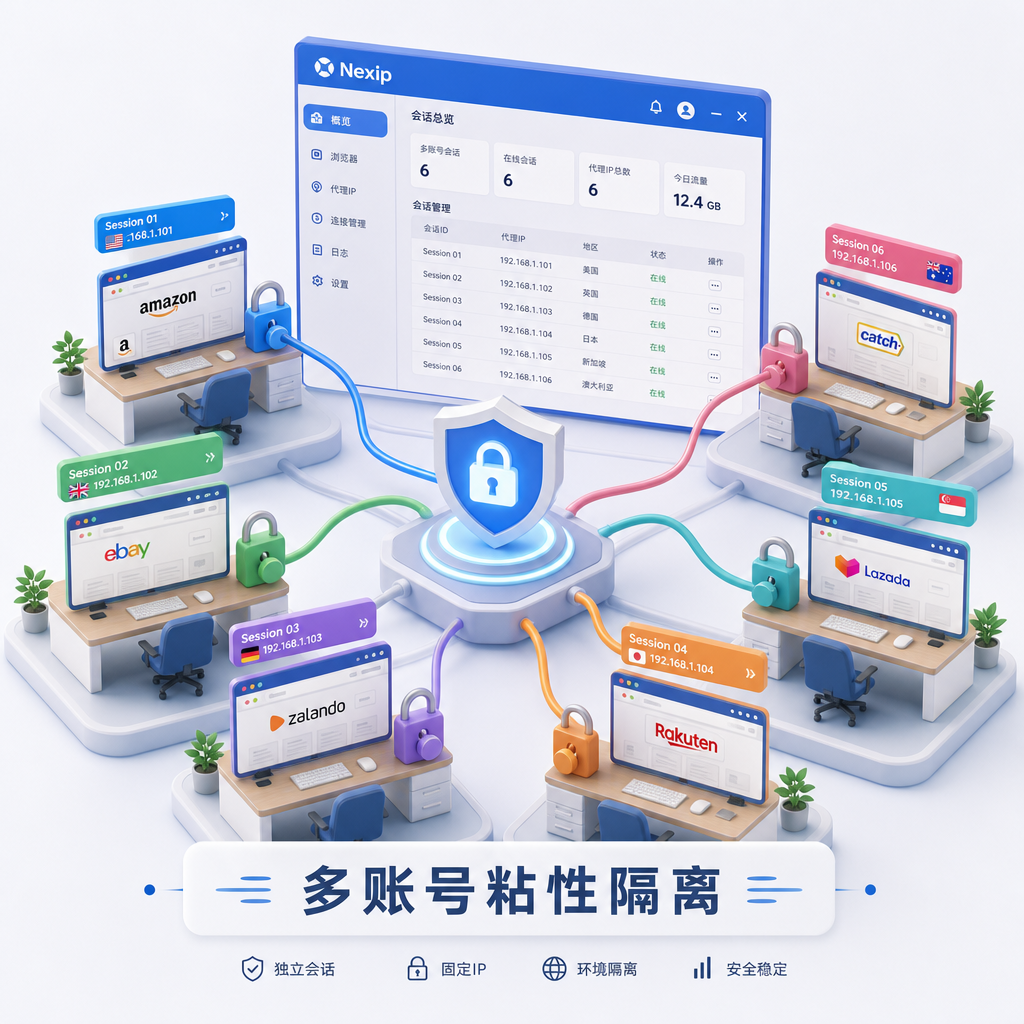 多账号粘性会话IP锁定隔离