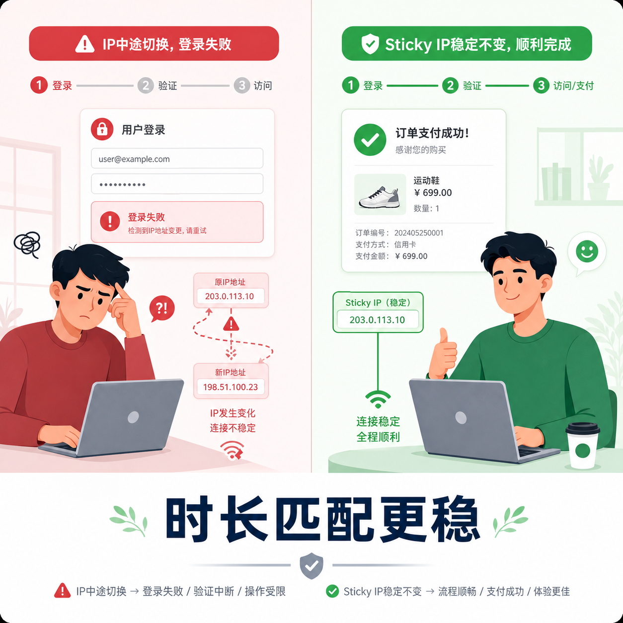 粘性时长匹配与错配对比