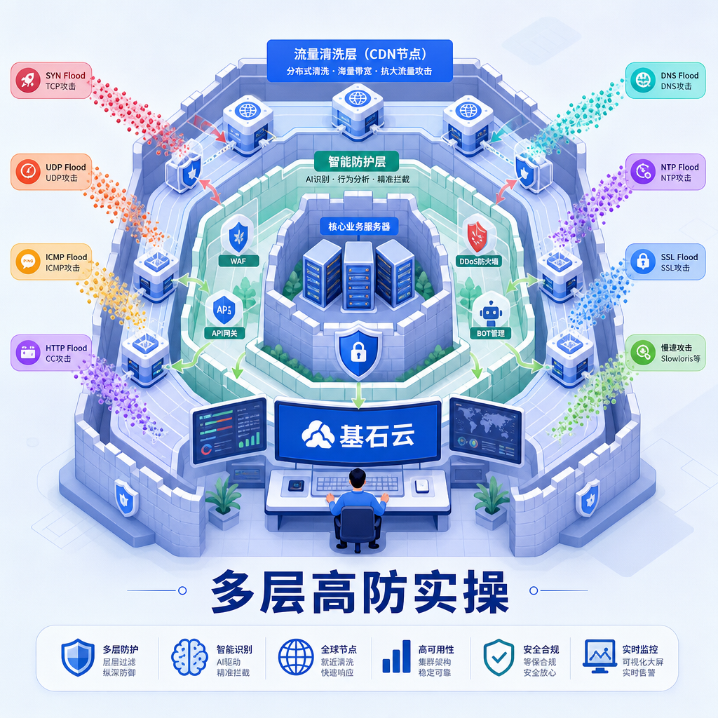 多向量DDoS成常态 高防多层防护实操