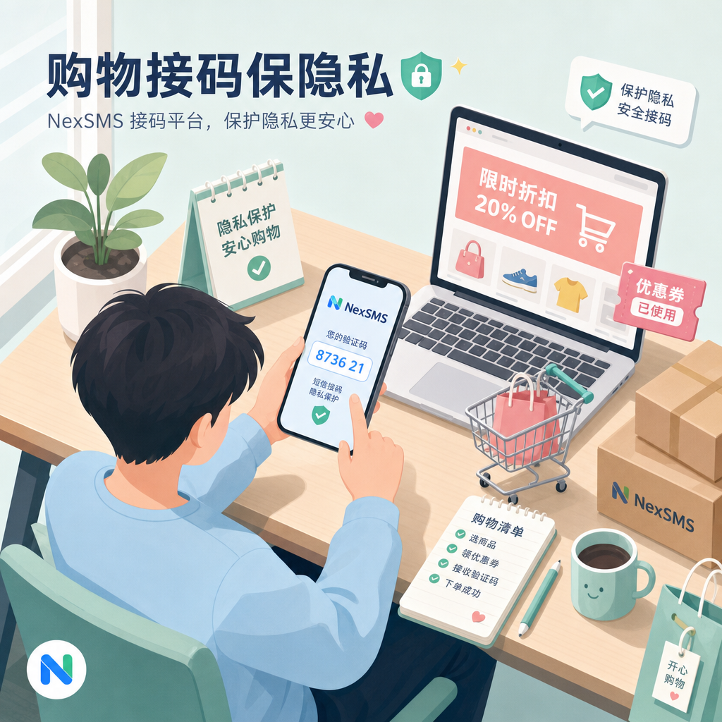 Using a virtual number for shopping SMS reception to protect main number privacy