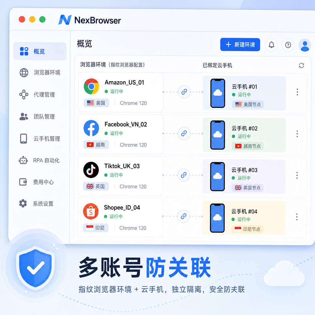 指纹浏览器搭配云手机防关联 指纹浏览器搭配云手机防关联