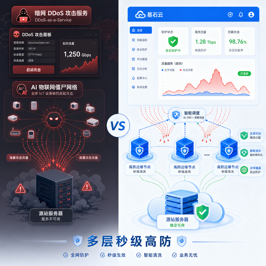 DDoS即服务低门槛化 AI僵尸网高防实操