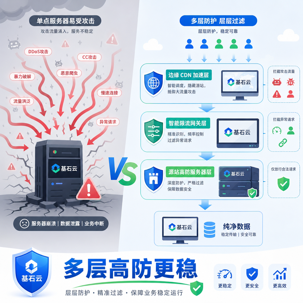 单点失效与多层高防对比 单点失效与多层高防对比