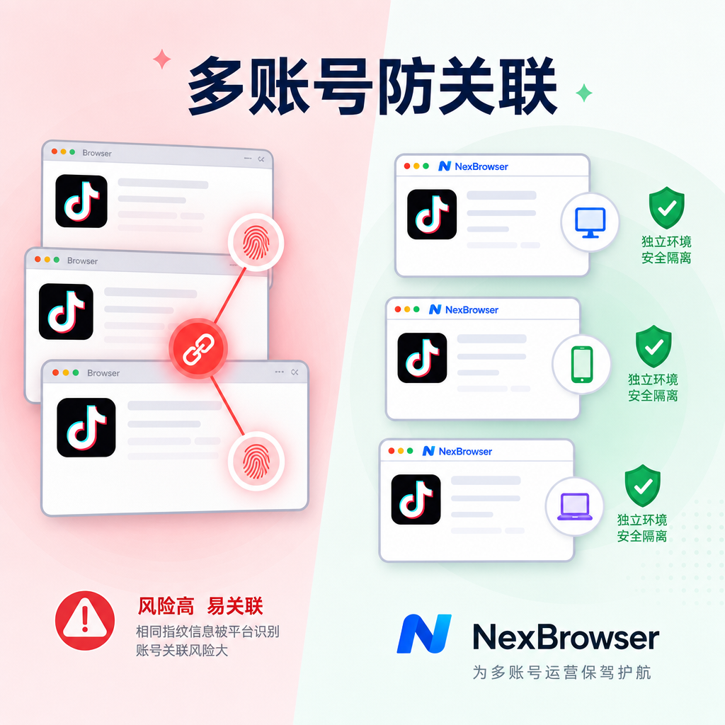 TikTok多账号防关联：指纹IP行为协同实操