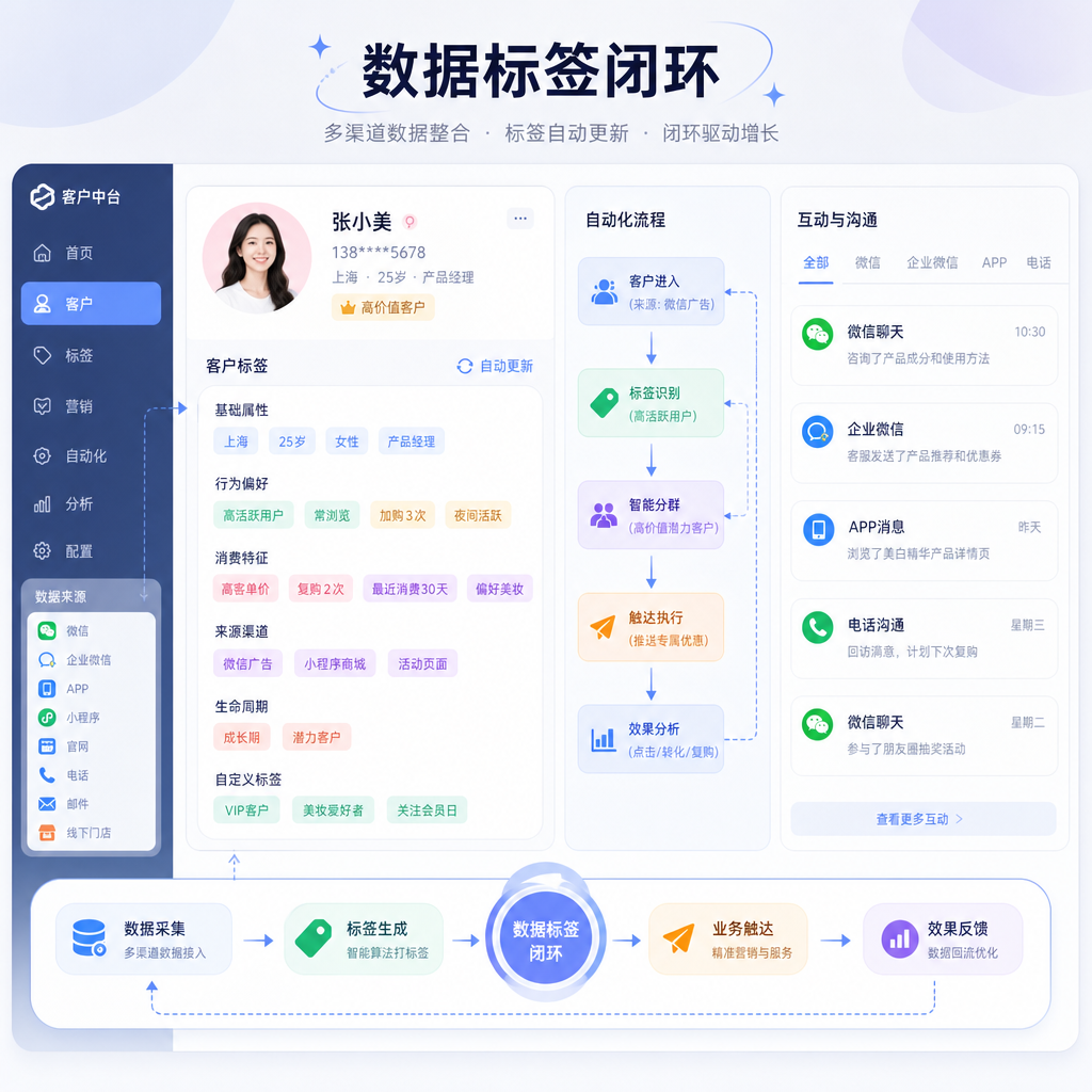 多渠道客户标签与自动化界面