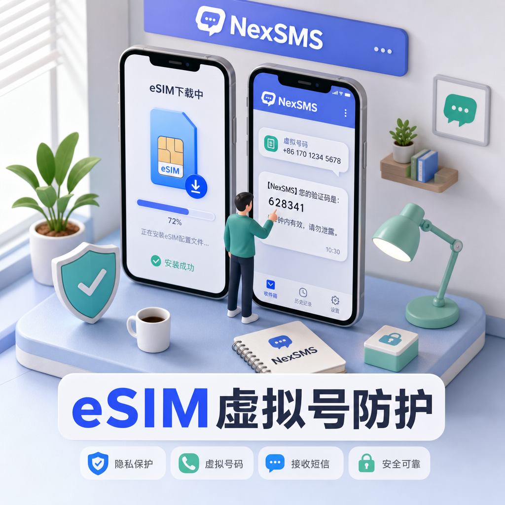 eSIM搭配虚拟号码 隐私防护接码实操