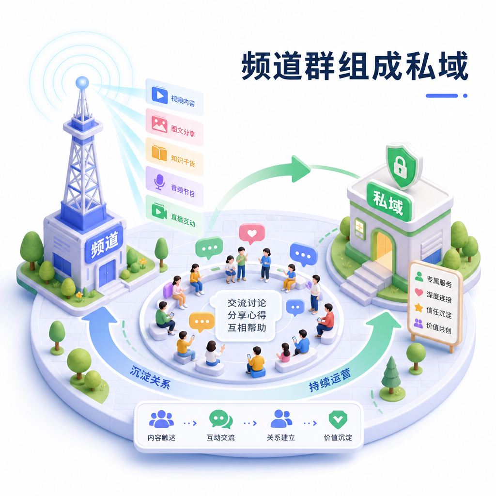 频道广播群组互动成私域