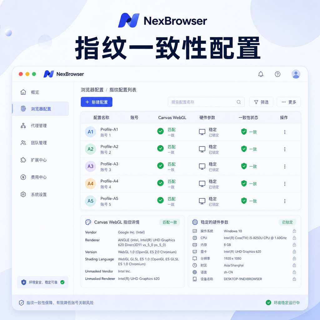 多账号指纹一致性配置实操要点