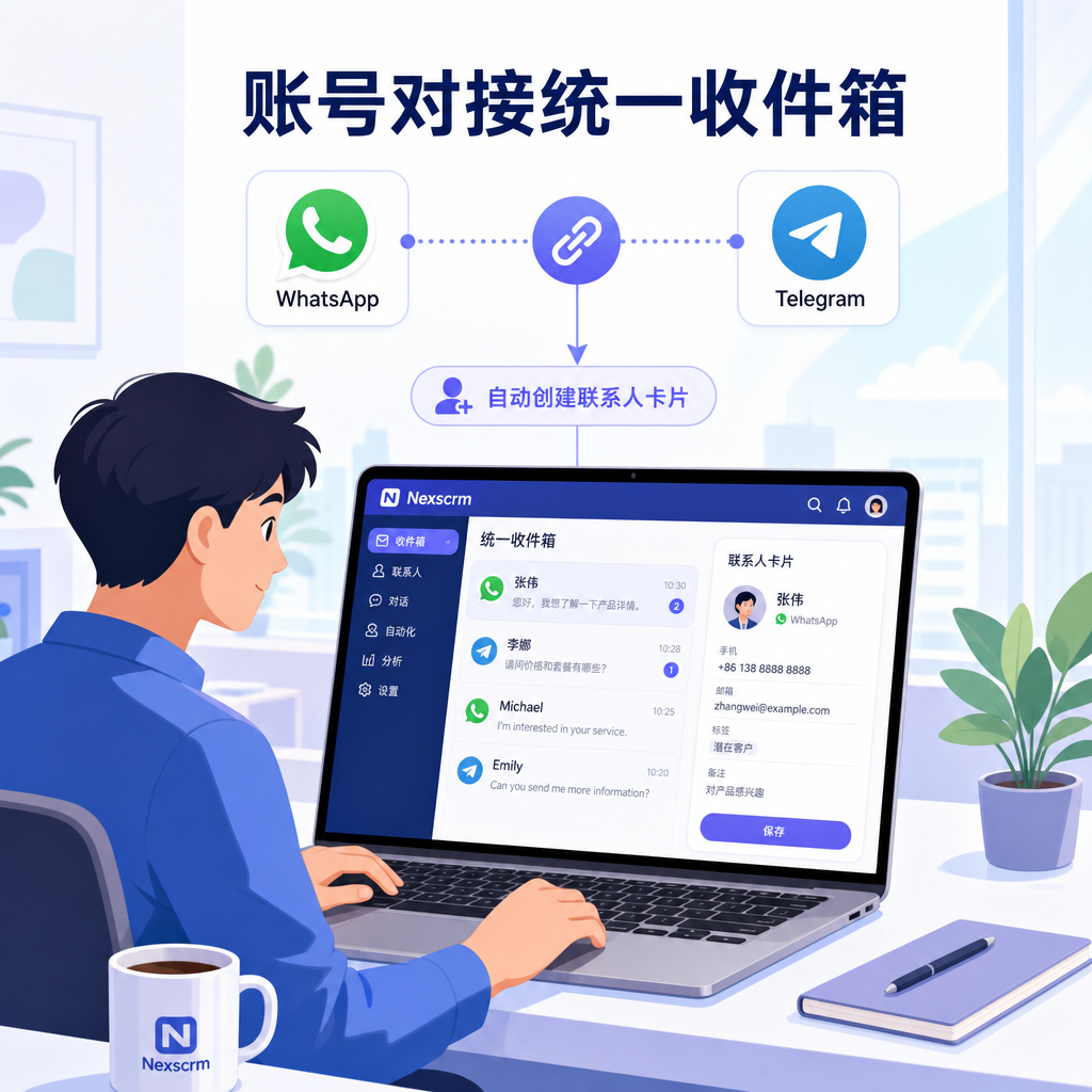 办公桌前对接多渠道账号入SCRM 办公桌前对接多渠道账号入SCRM