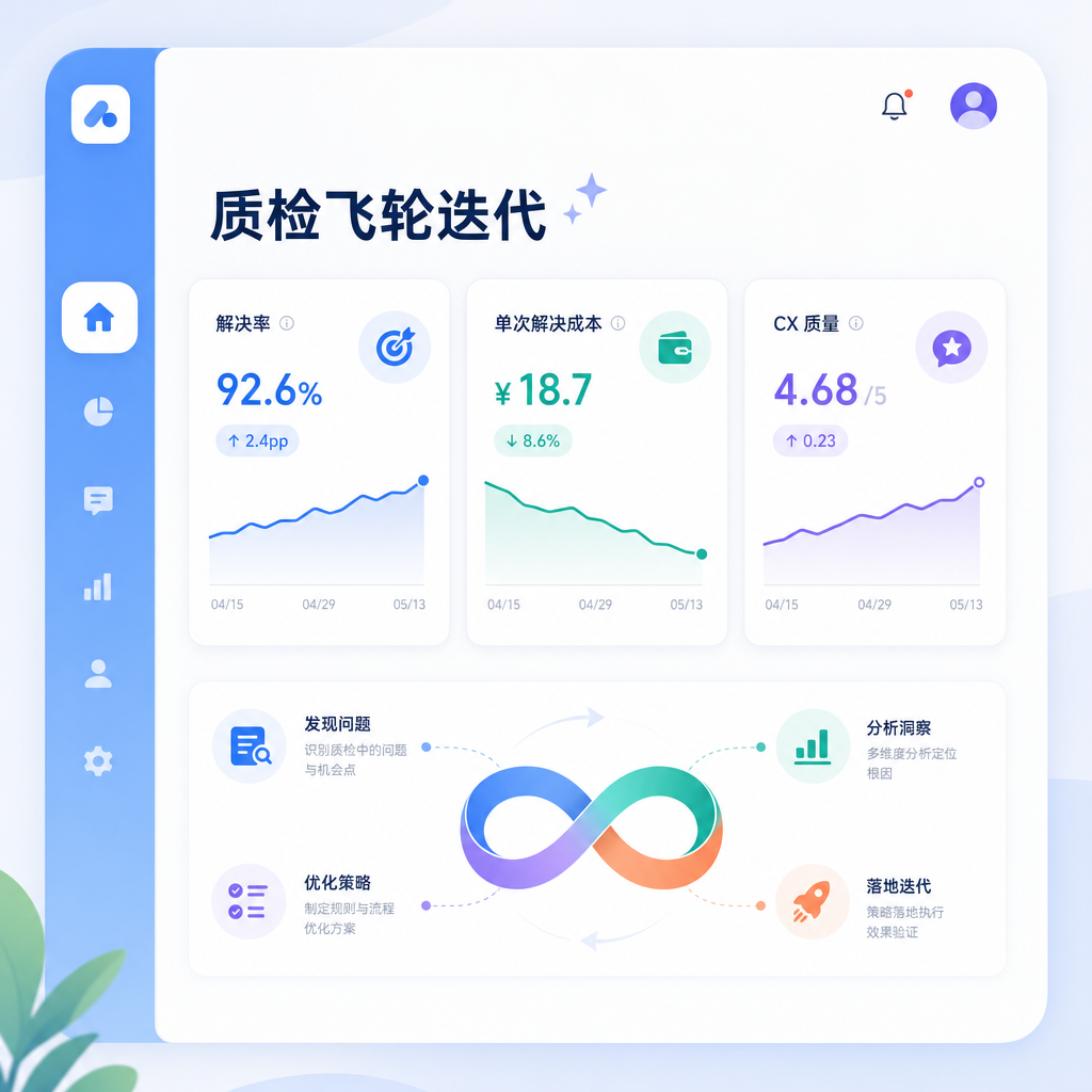 监控解决率与成本等业务指标 监控解决率与成本等业务指标