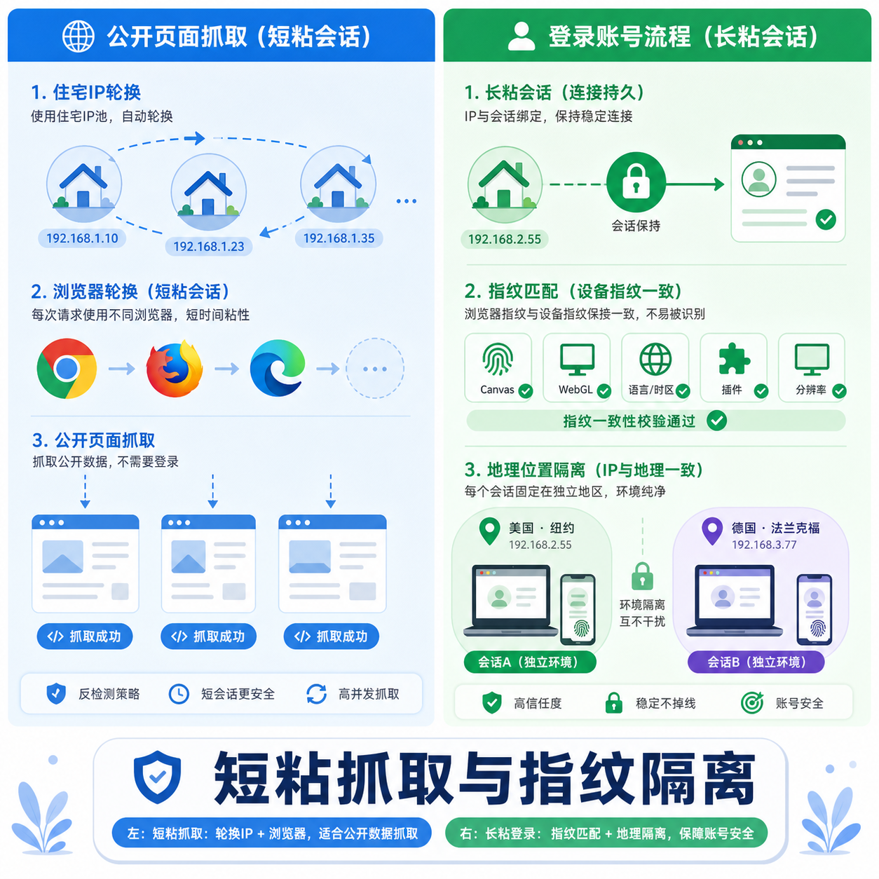 短粘抓取对比登录指纹隔离