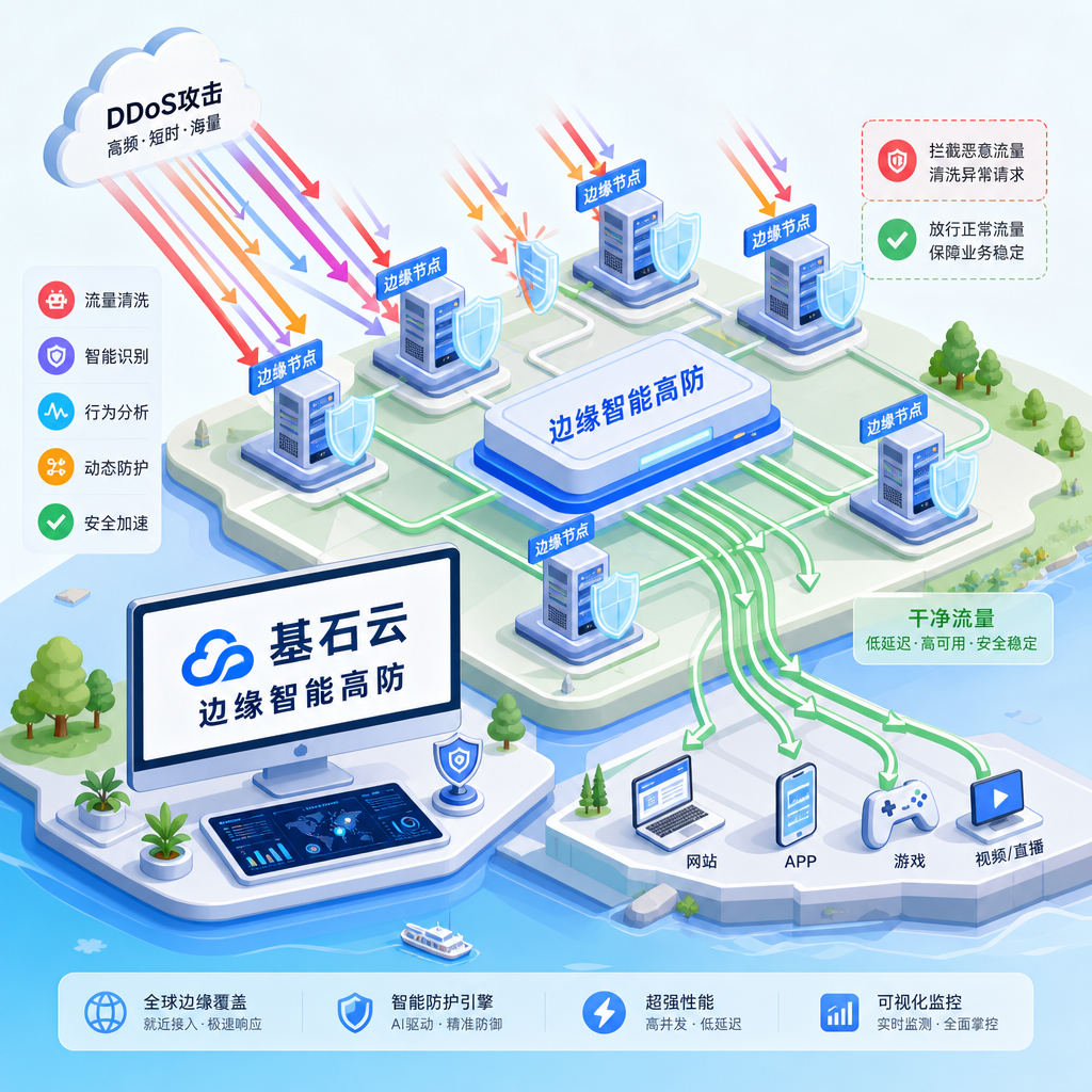 短时高频复合DDoS常态化 高防边缘智能实操