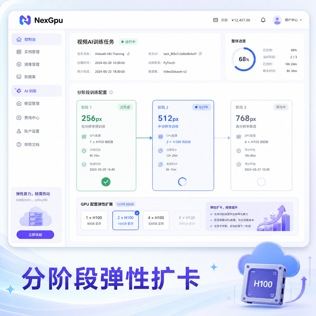 云GPU分阶段训练界面 云GPU分阶段训练界面