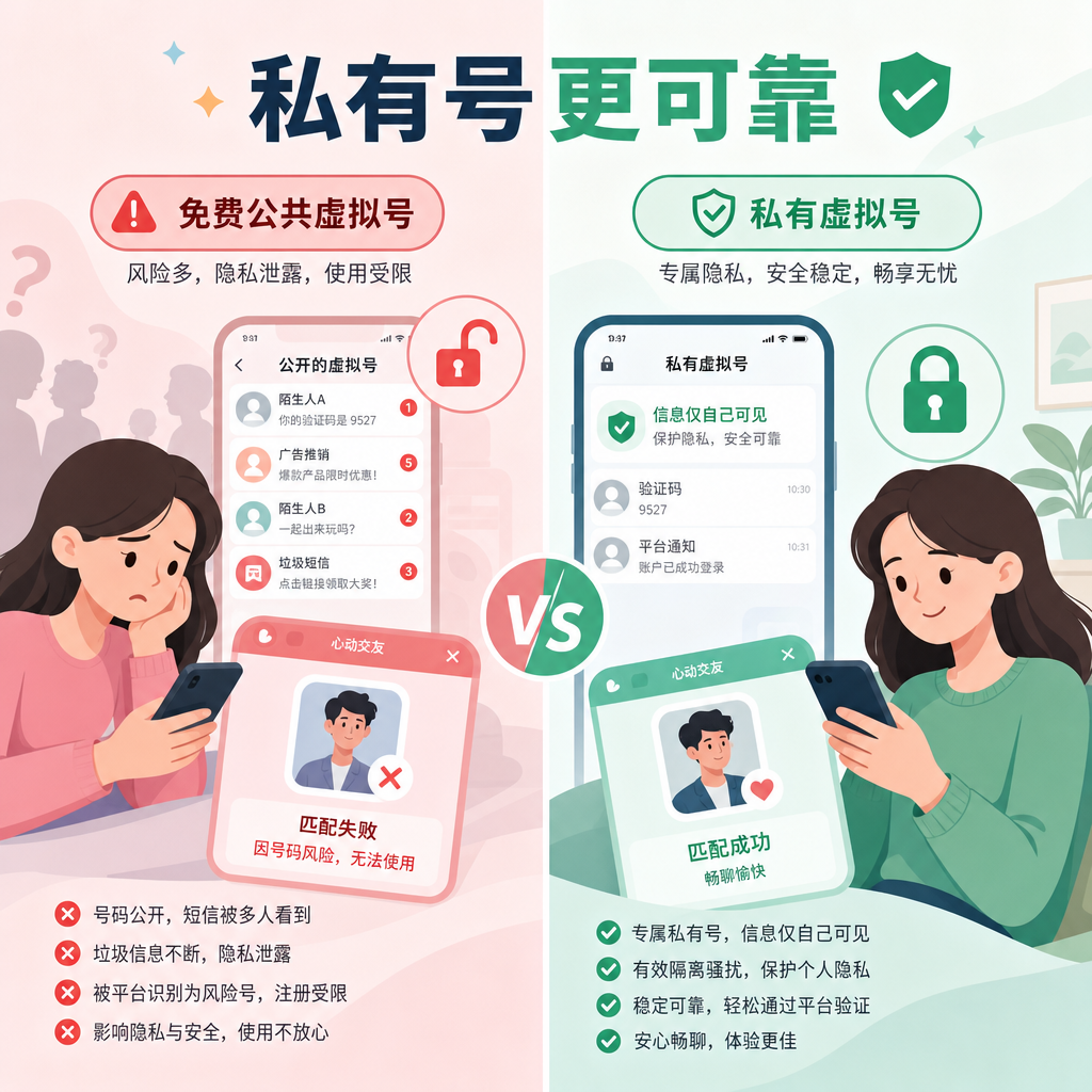 免费公共号与私有号隐私对比 免费公共号与私有号隐私对比