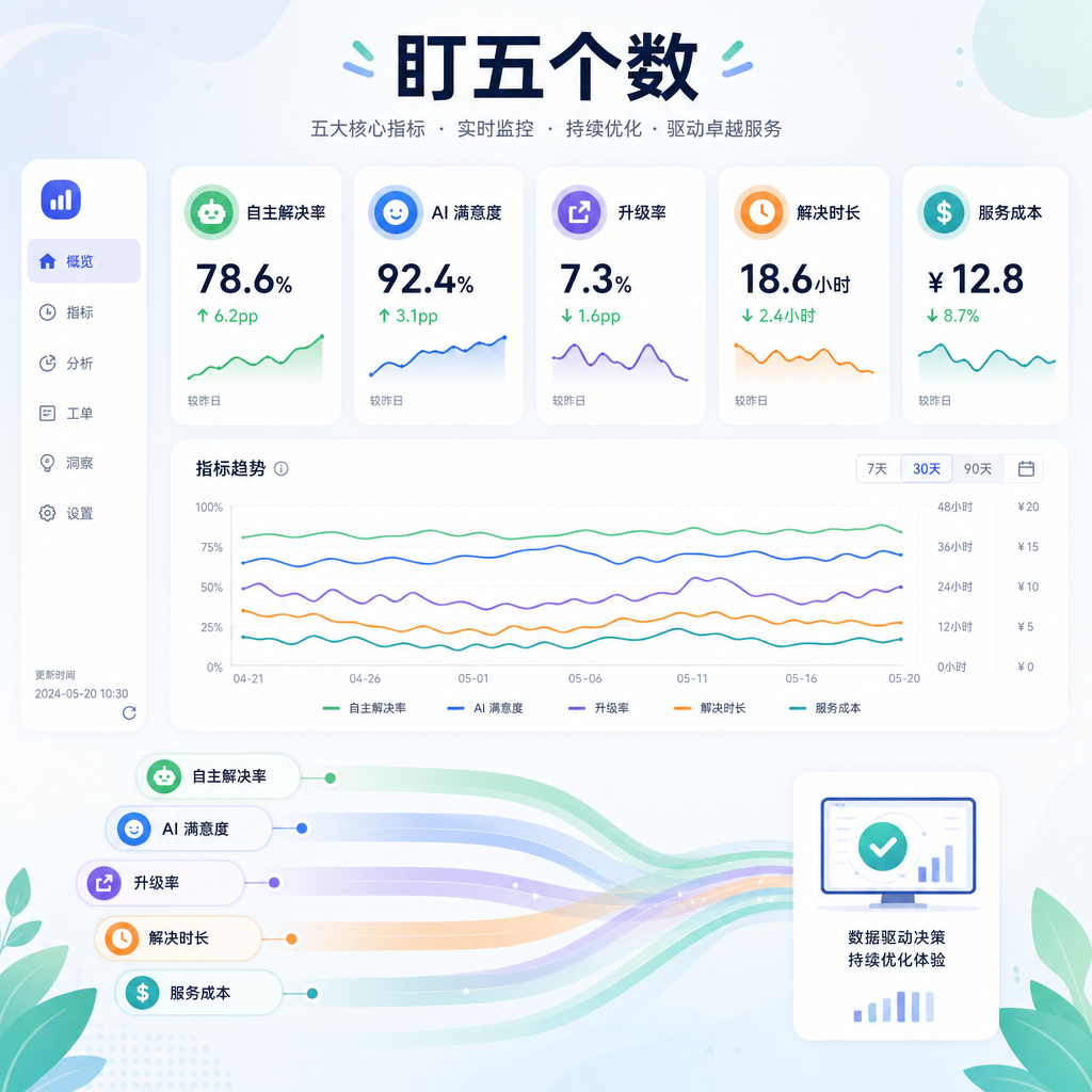 上线后五大客服指标仪表盘 上线后五大客服指标仪表盘