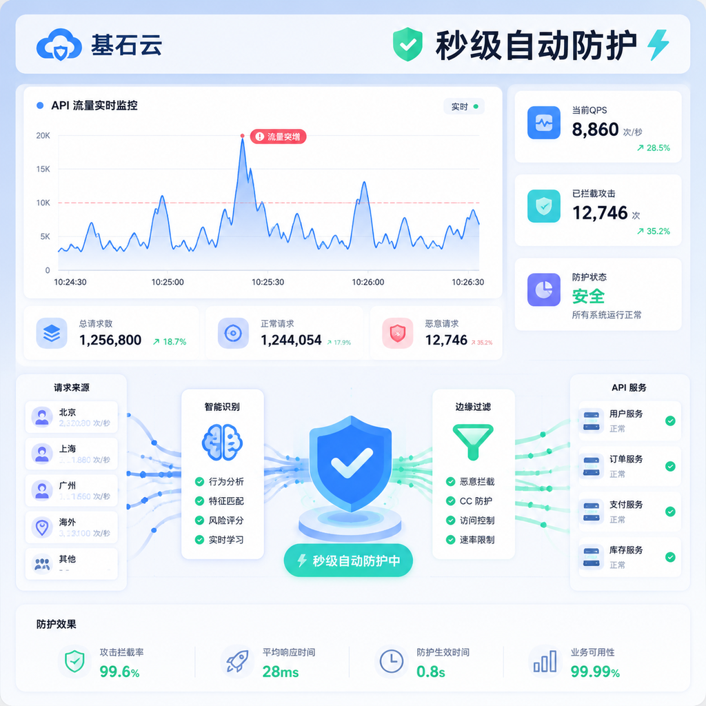 短时API DDoS主导 高防自动化防护实操