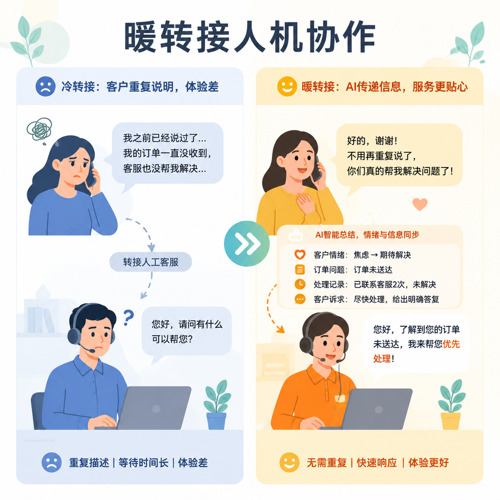 暖转接中AI向人工传递情绪摘要 暖转接中AI向人工传递情绪摘要