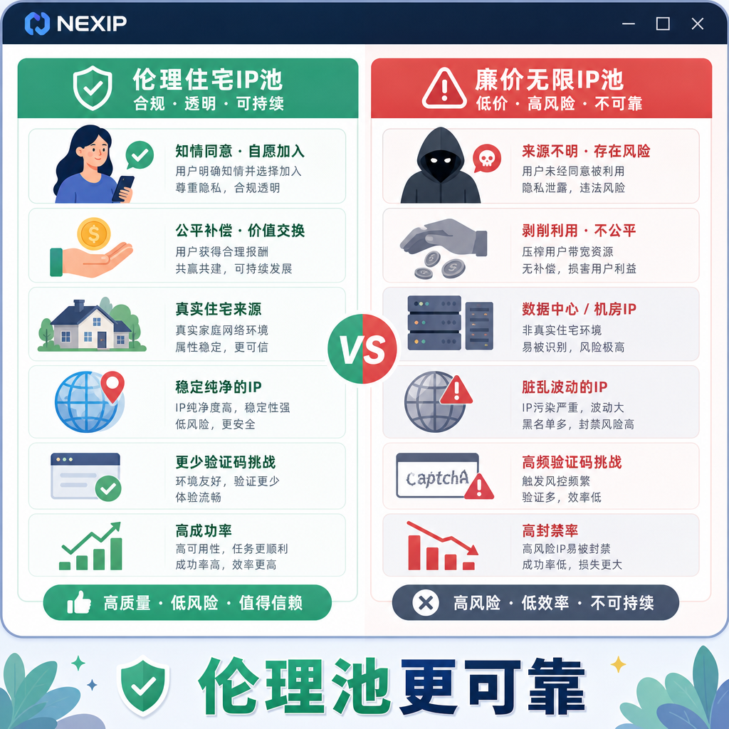 Comparison of ethical vs malicious proxy pool quality Comparison of ethical vs malicious proxy pool quality