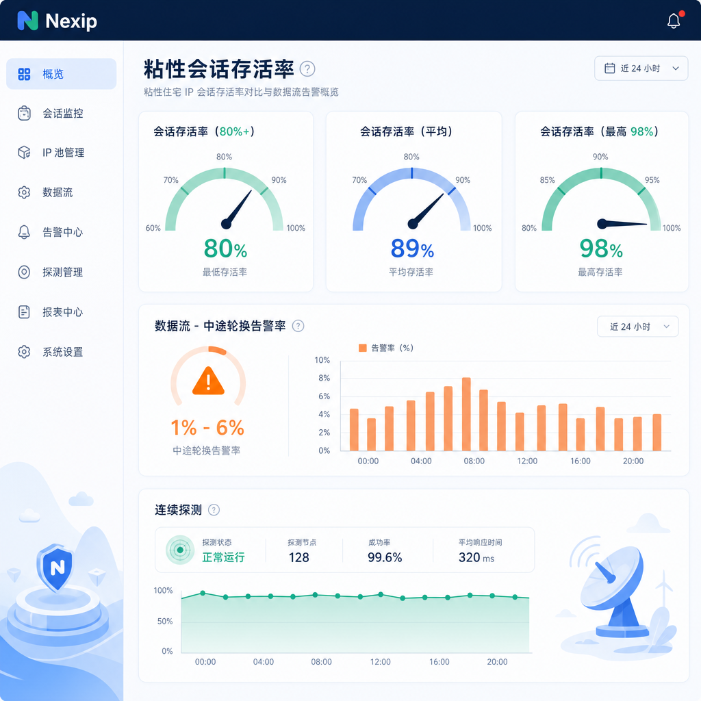 Sticky residential IP session survival rate dashboard comparison Sticky residential IP session survival rate dashboard comparison