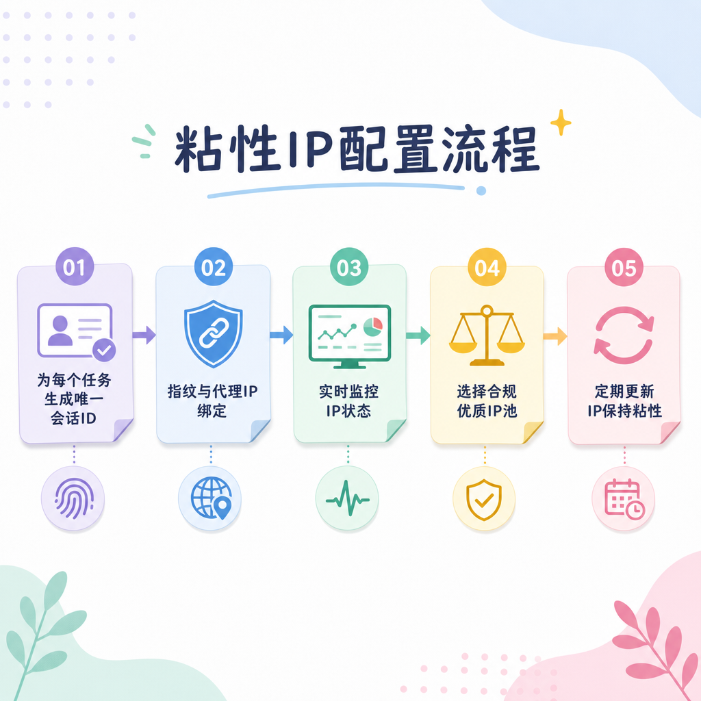 Sticky residential IP configuration process flow Sticky residential IP configuration process flow