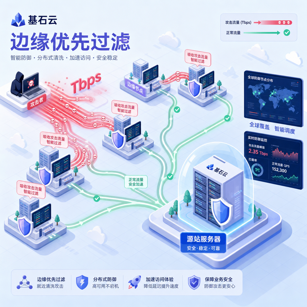 边缘节点过滤Tbps攻击洪峰 边缘节点过滤Tbps攻击洪峰
