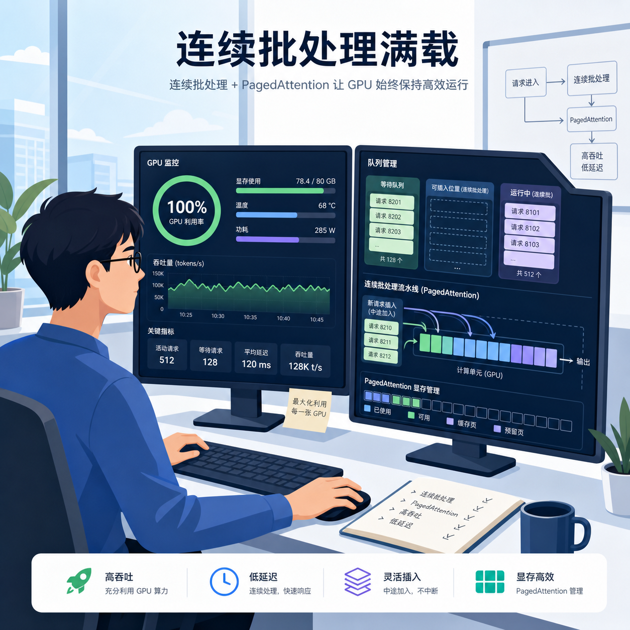工程师配置连续批处理满载GPU 工程师配置连续批处理满载GPU