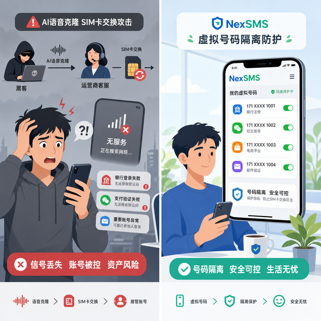 AI语音克隆加剧SIM交换 虚拟号码隔离防护实操