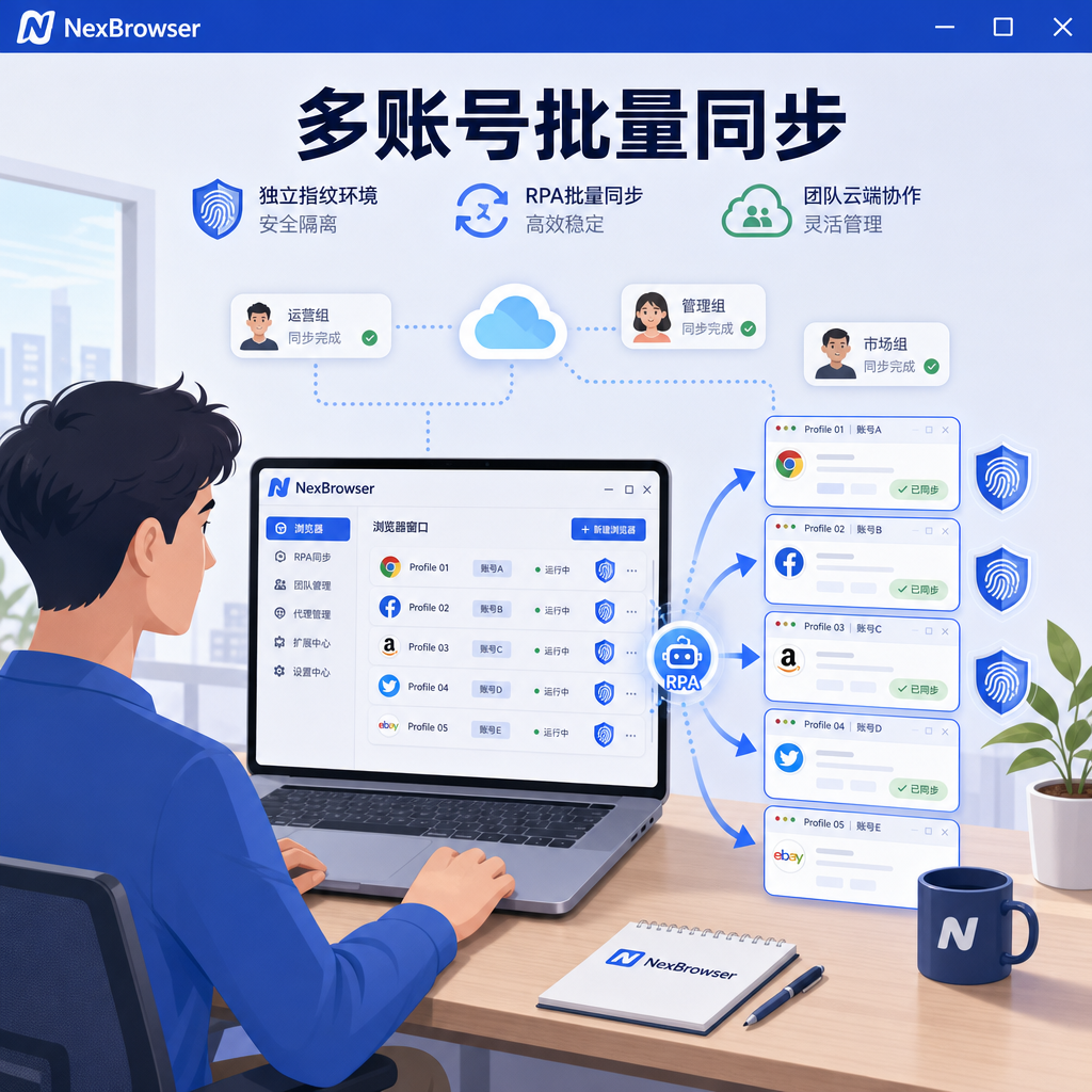 多账号批量运维：指纹RPA同步与云端协作