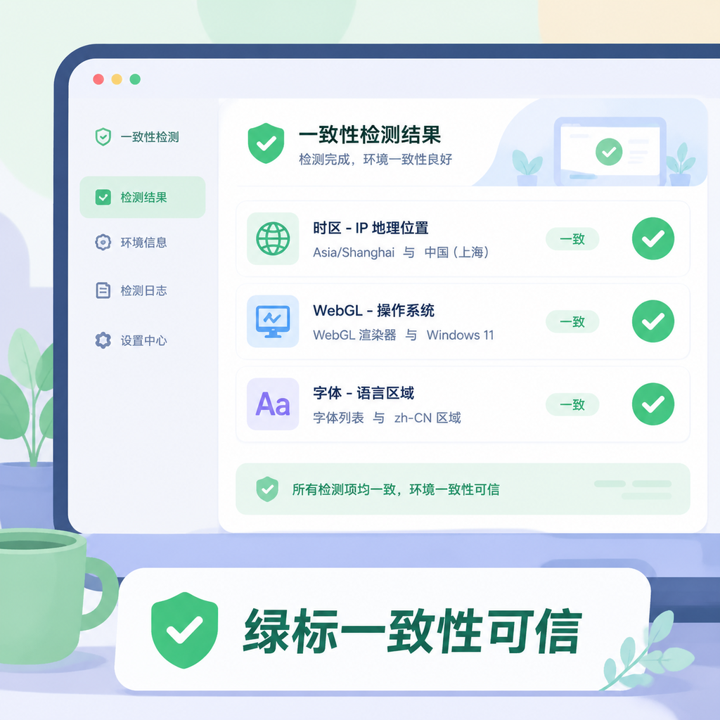指纹一致性绿标检测界面