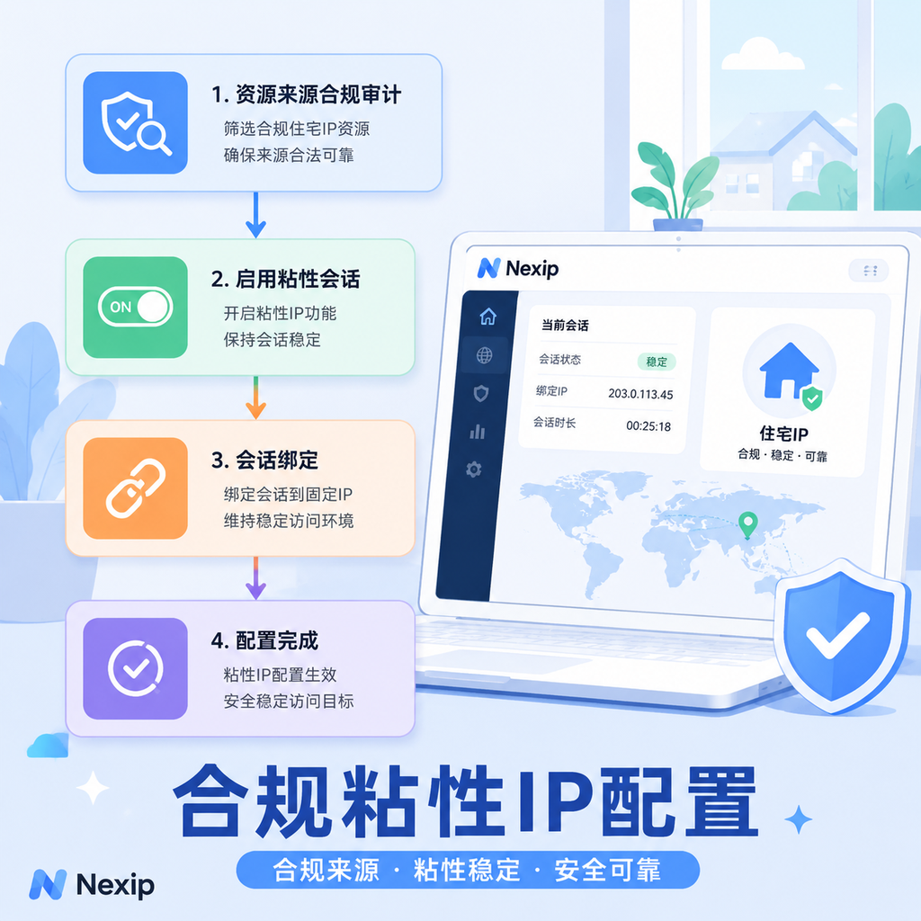 合规住宅IP粘性会话配置流程