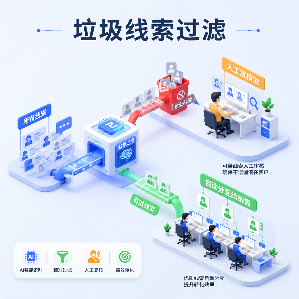AI过滤垃圾线索进复核池 AI过滤垃圾线索进复核池