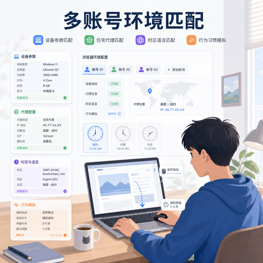卖家配置多账号指纹与代理时区 卖家配置多账号指纹与代理时区