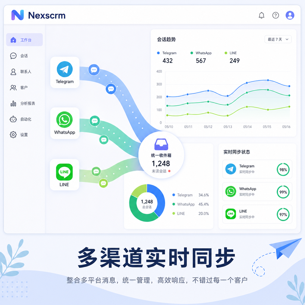 多渠道消息实时同步数据仪表盘