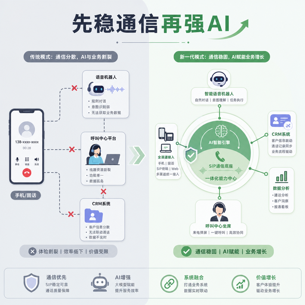 通信底座与业务集成一体对比 通信底座与业务集成一体对比