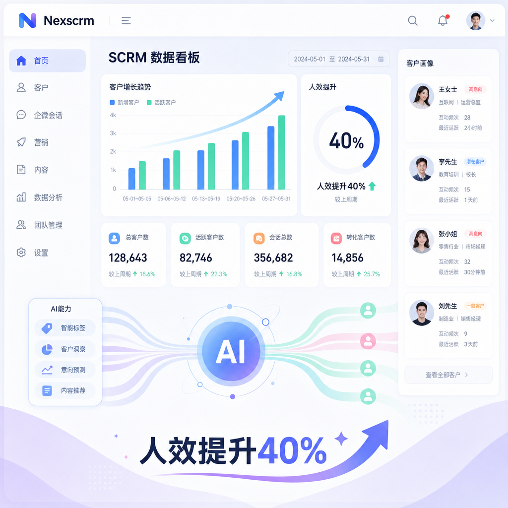 SCRM系统人效提升40%：2026上半年私域AI数据趋势