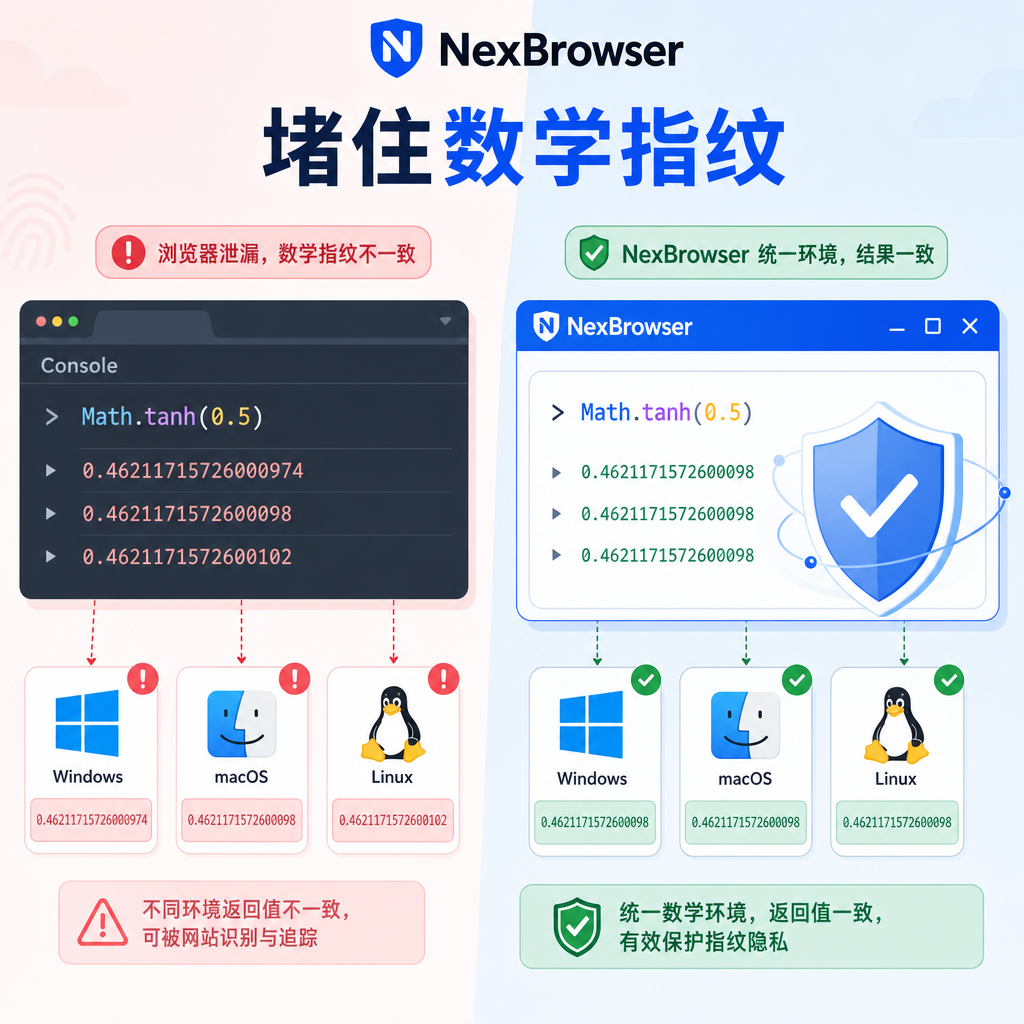 指纹浏览器如何应对Math.tanh OS指纹？2026新泄露