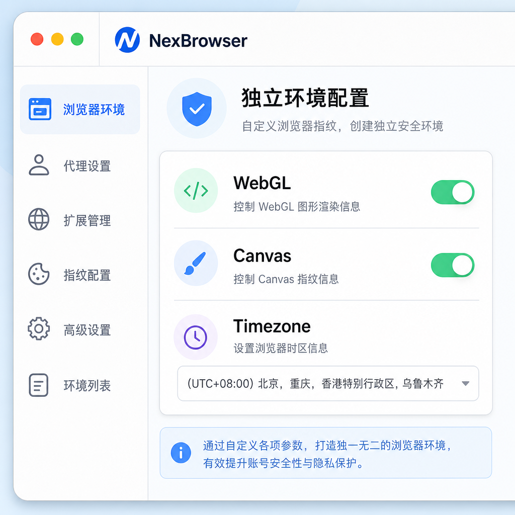 用户通过软件后台自定义浏览器指纹参数 用户通过软件后台自定义浏览器指纹参数