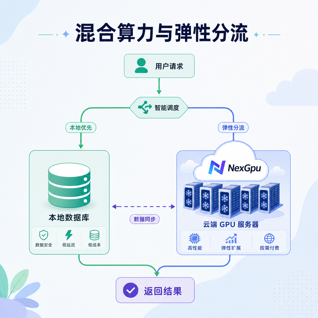 混合云架构实现了本地数据与弹性算力的分流。