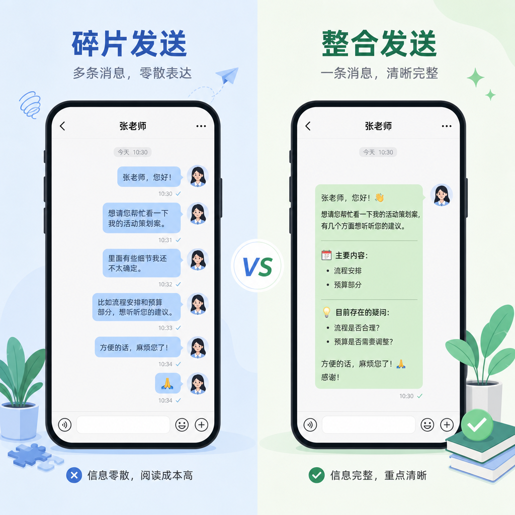 客服通过整合消息来降低单次沟通成本