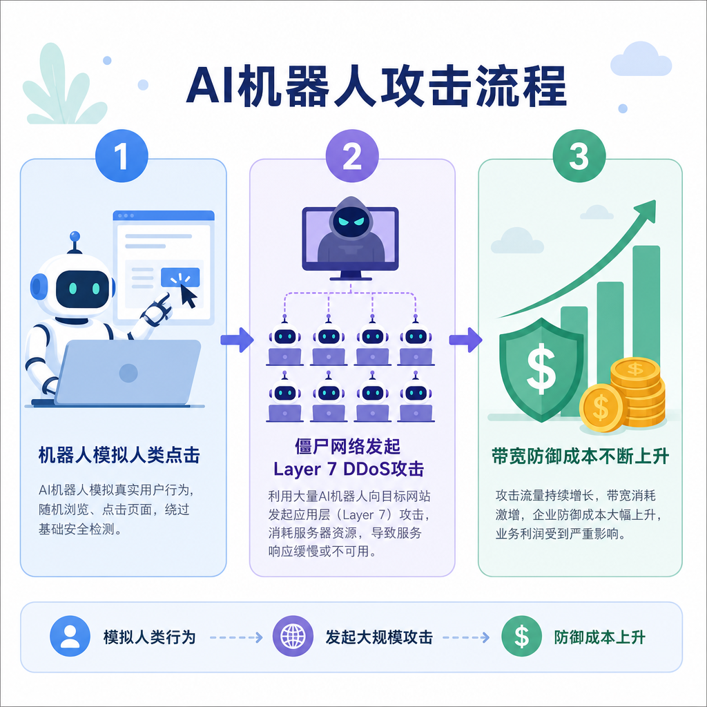 AI机器人攻击导致云安全防御成本上升。 AI机器人攻击导致云安全防御成本上升。