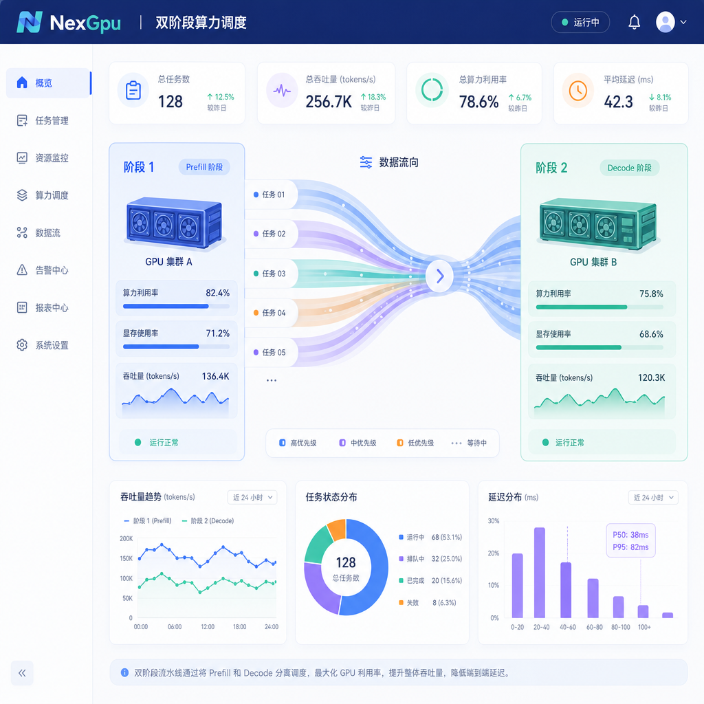 弹性算力节点实时传输双阶段推理数据。 弹性算力节点实时传输双阶段推理数据。