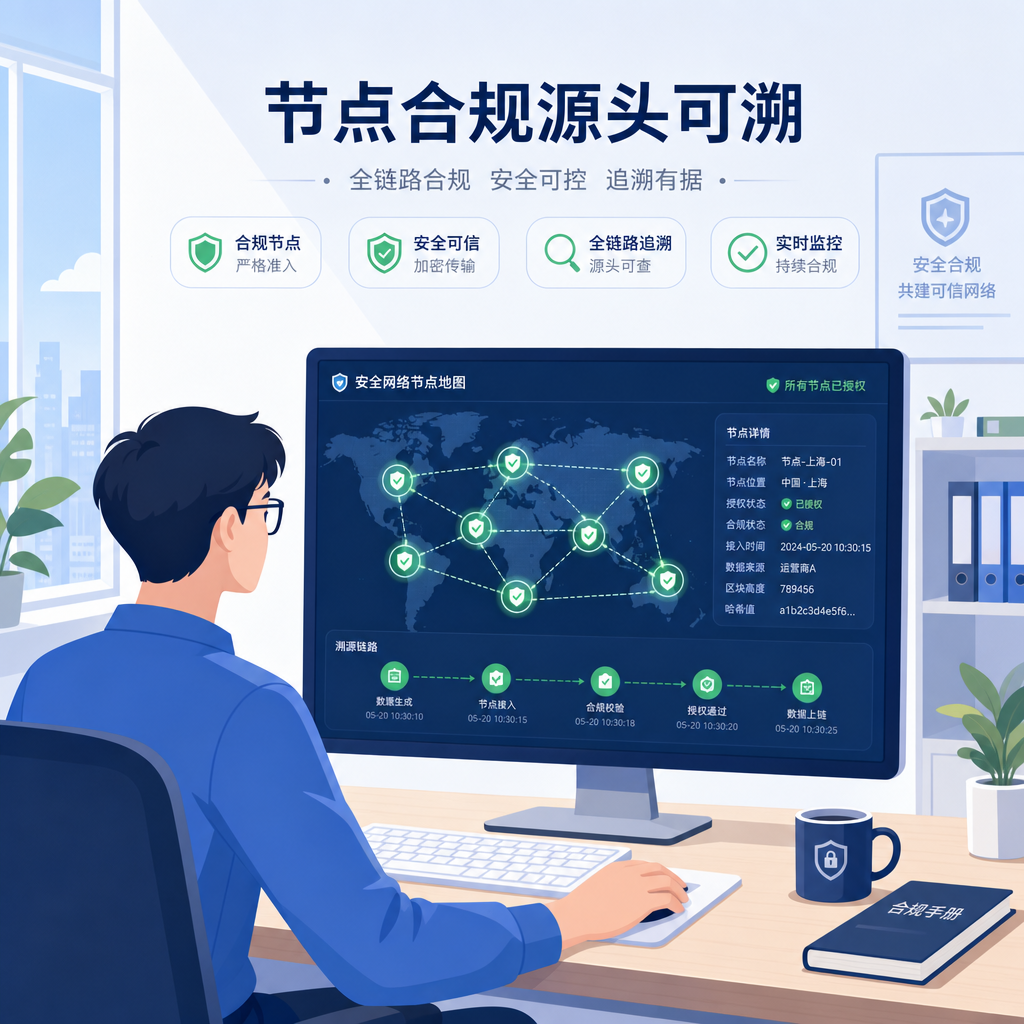 工程师正在审核网络节点的合规授权来源。 工程师正在审核网络节点的合规授权来源。