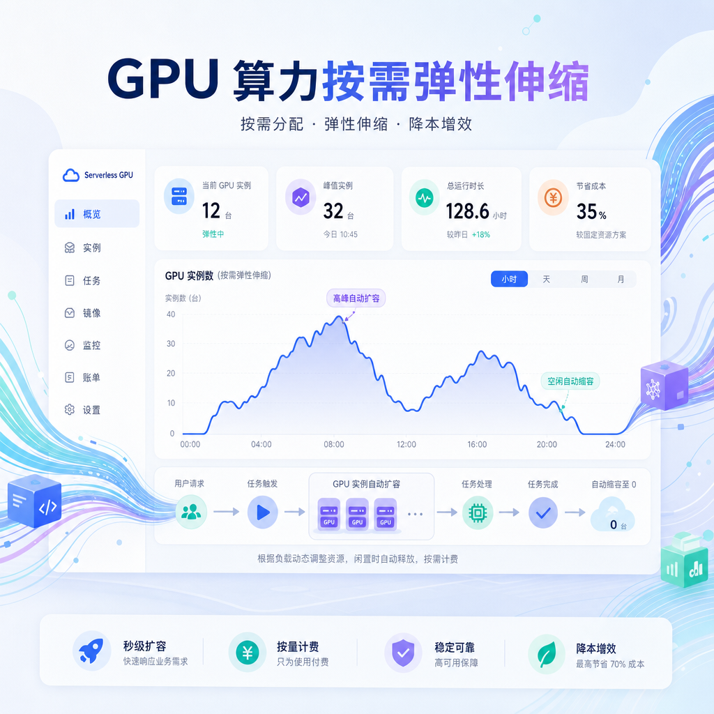 无服务器GPU根据请求弹性伸缩算力