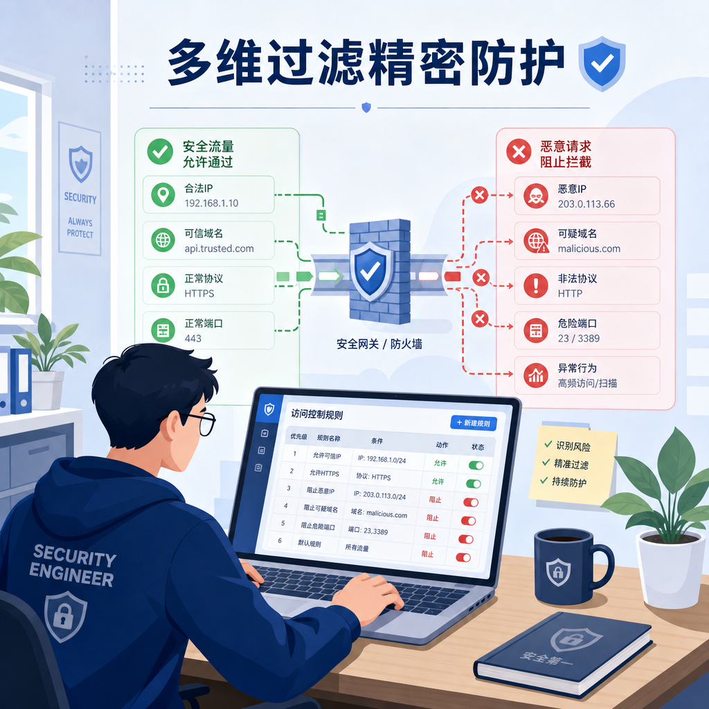 技术人员通过多维过滤阻断异常API请求。