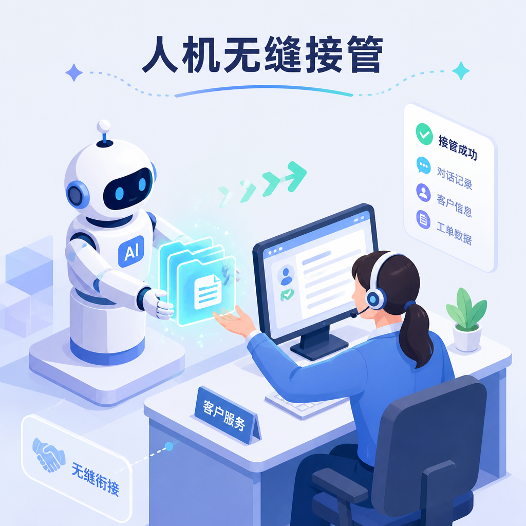 智能客服在触发门槛时无缝转接给人工坐席。