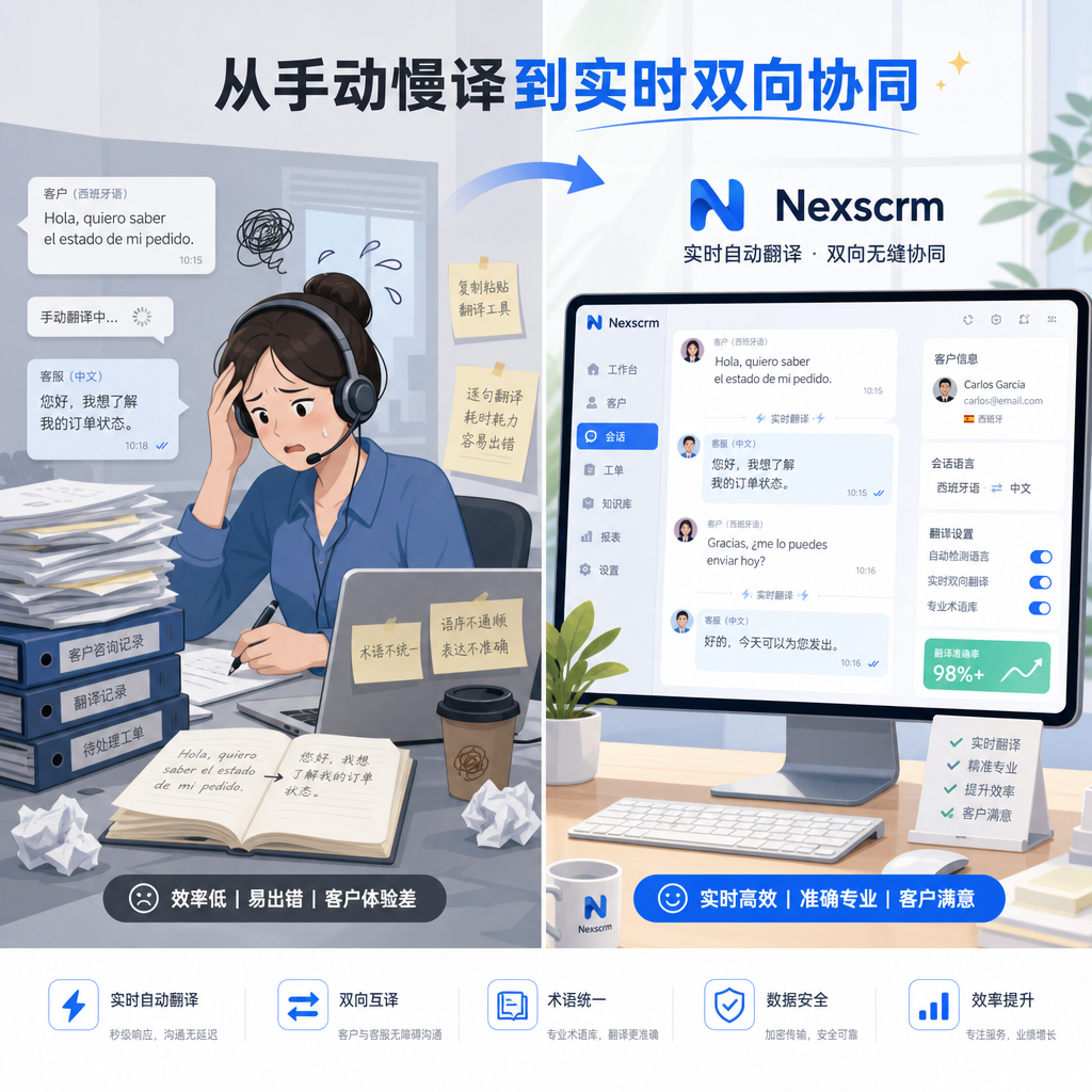 跨国客服从手动录入翻译转型为双向实时协同。 跨国客服从手动录入翻译转型为双向实时协同。