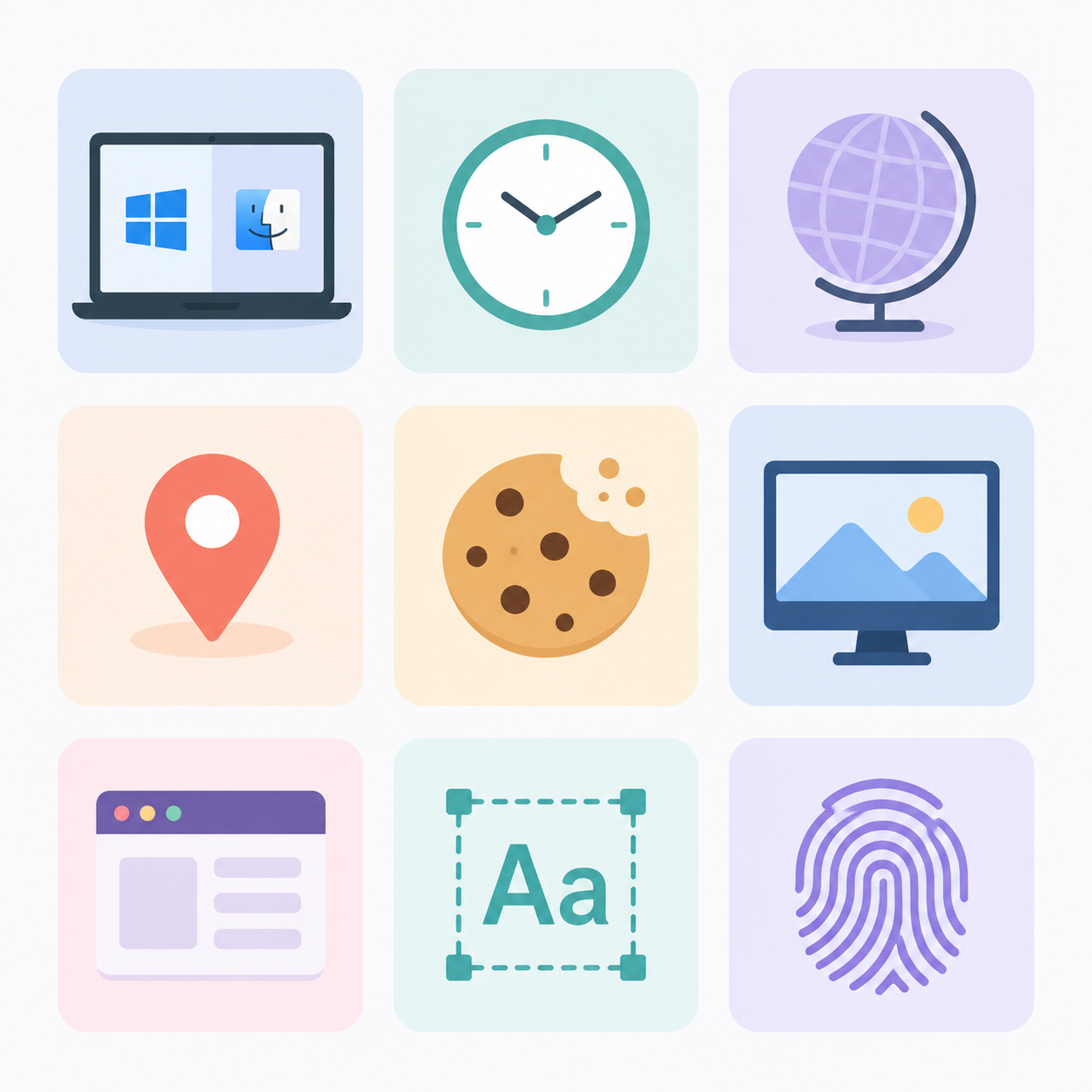 Browser Fingerprint Parameter Icons