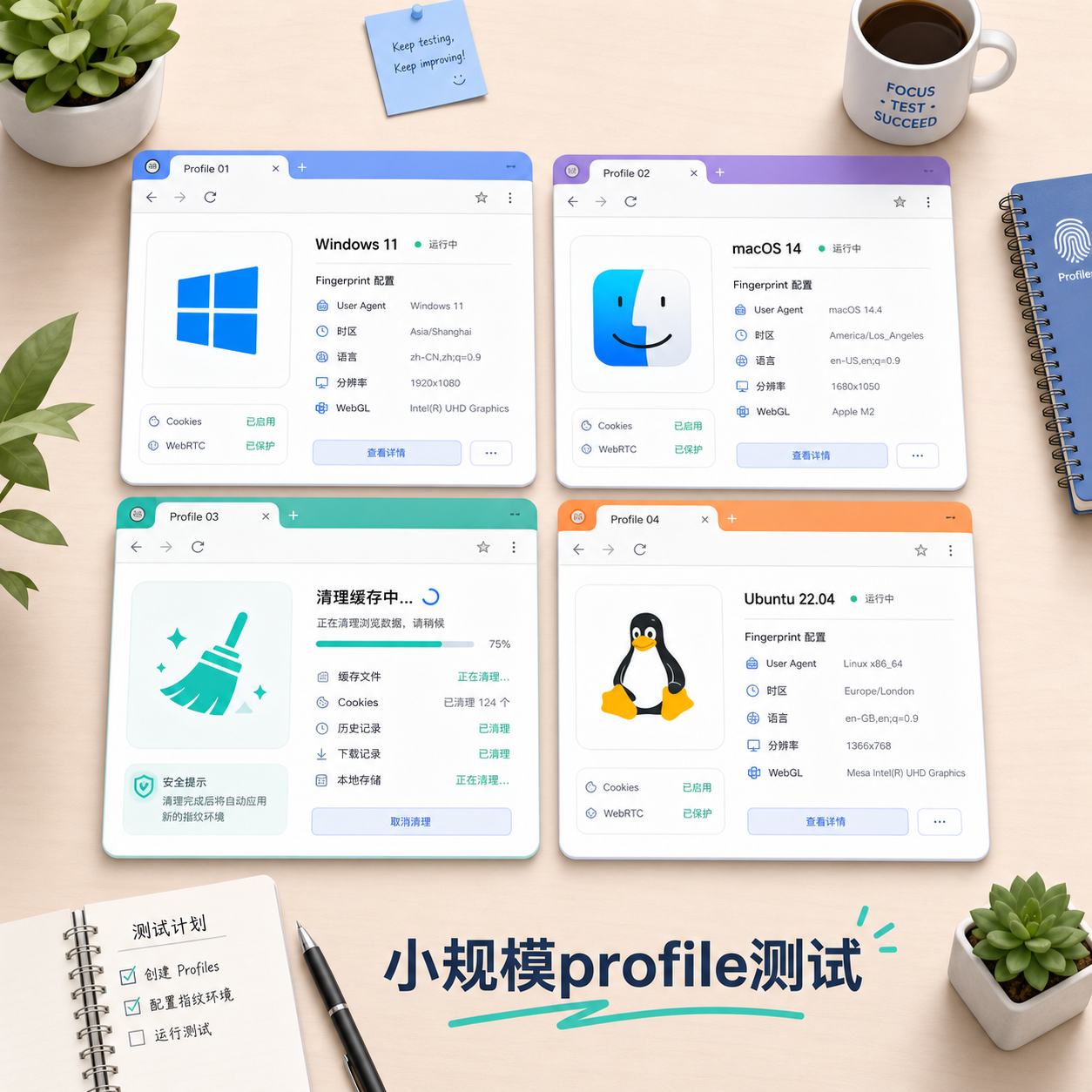 小规模profile测试指纹隔离效果 小规模profile测试指纹隔离效果