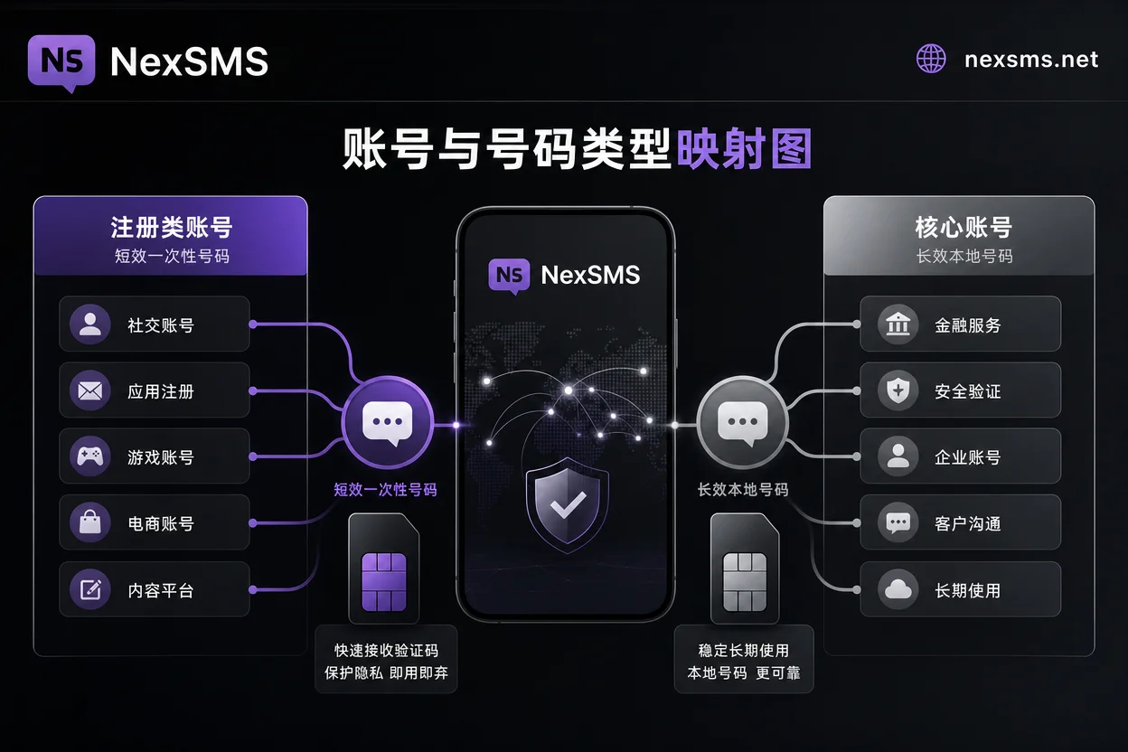 账号用途与号码类型分配示意图 账号用途与号码类型分配示意图